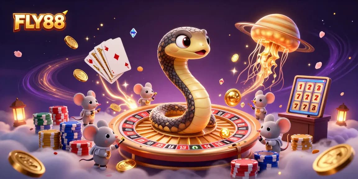 Experience FLY88 with thrilling bets in a cosmic casino scene filled with excitement!