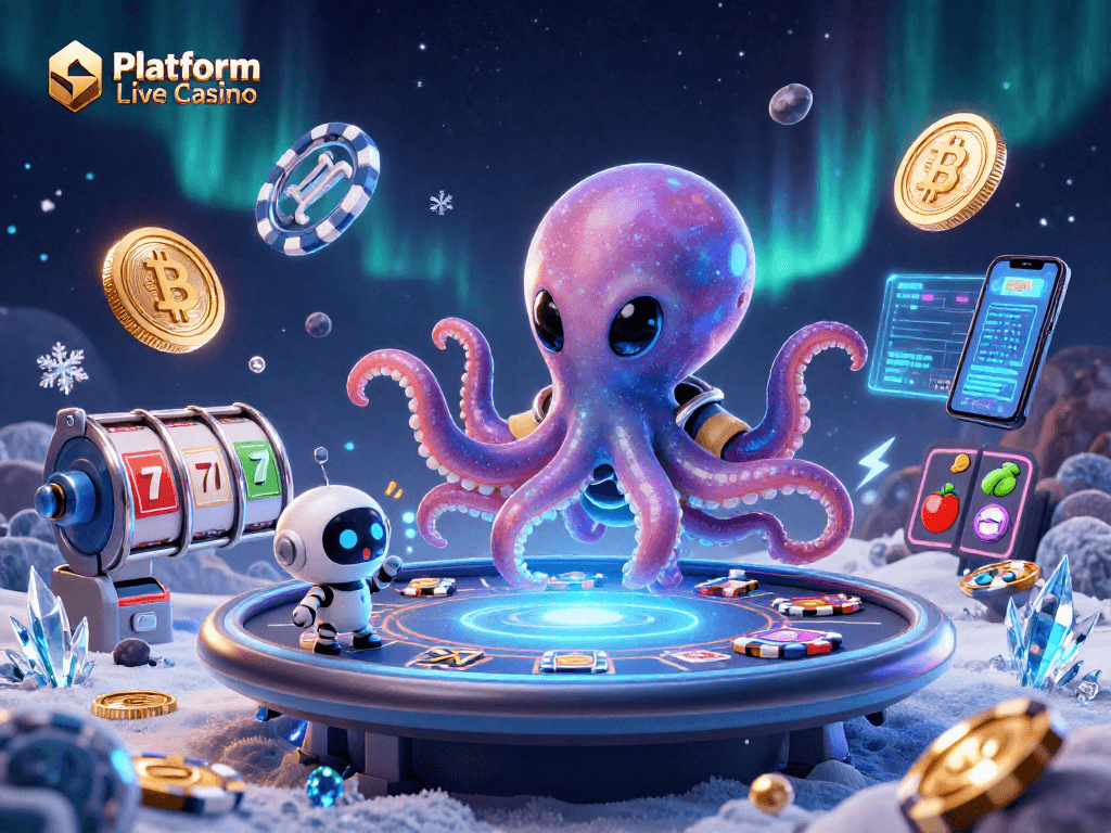 Engage with thrilling games at Platform Live Casino featuring an alien octopus and poker elements.