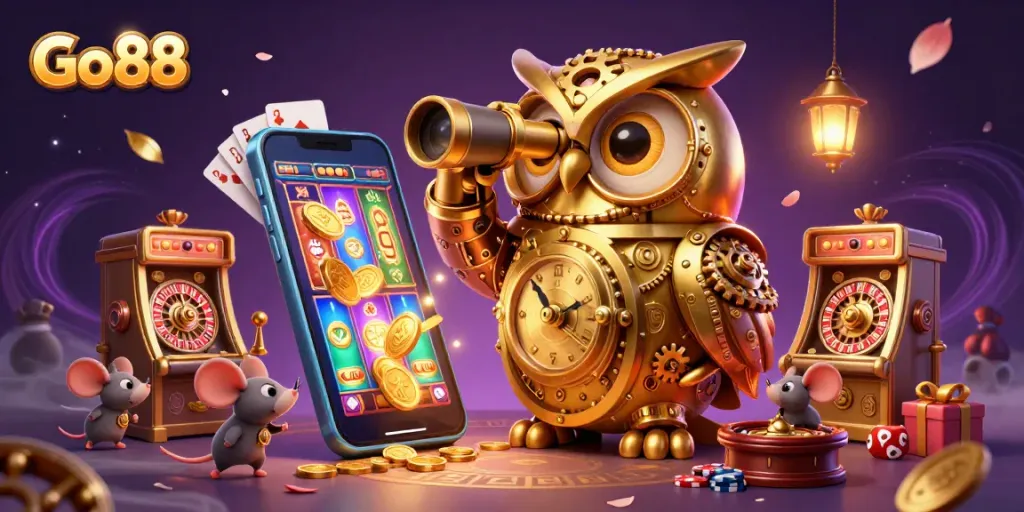 Experience thrilling gameplay at Go88 with festive gaming elements and captivating casino atmosphere.