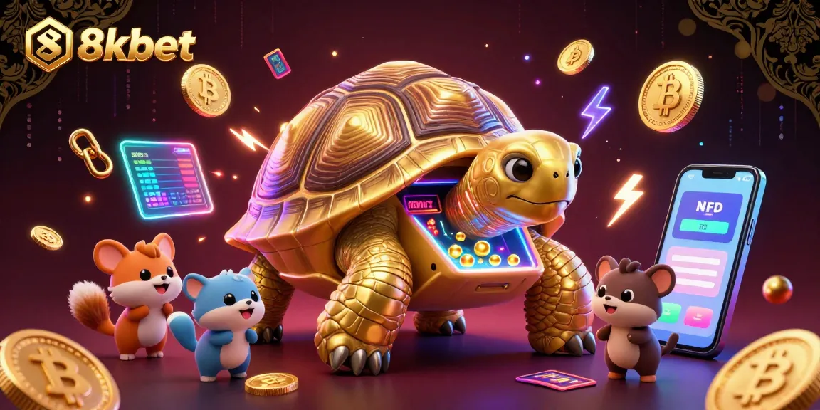 Experience thrilling gameplay with 8xbet in this vibrant 3D illustration featuring an exciting casino atmosphere.