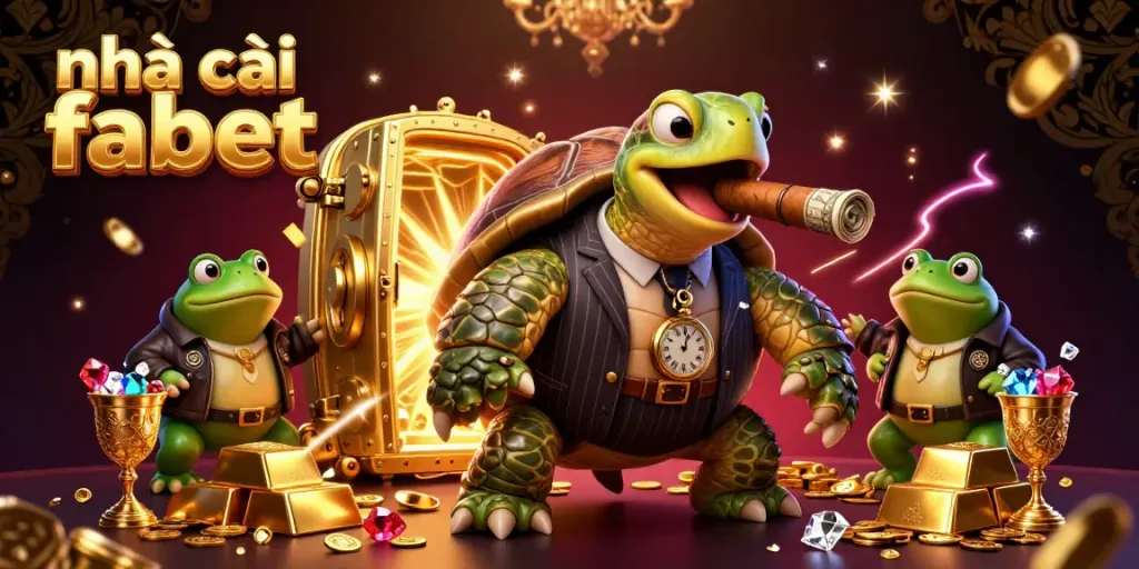 Experience the thrilling essence of nhà cái fabet with a vibrant casino scene featuring charming characters and riches.