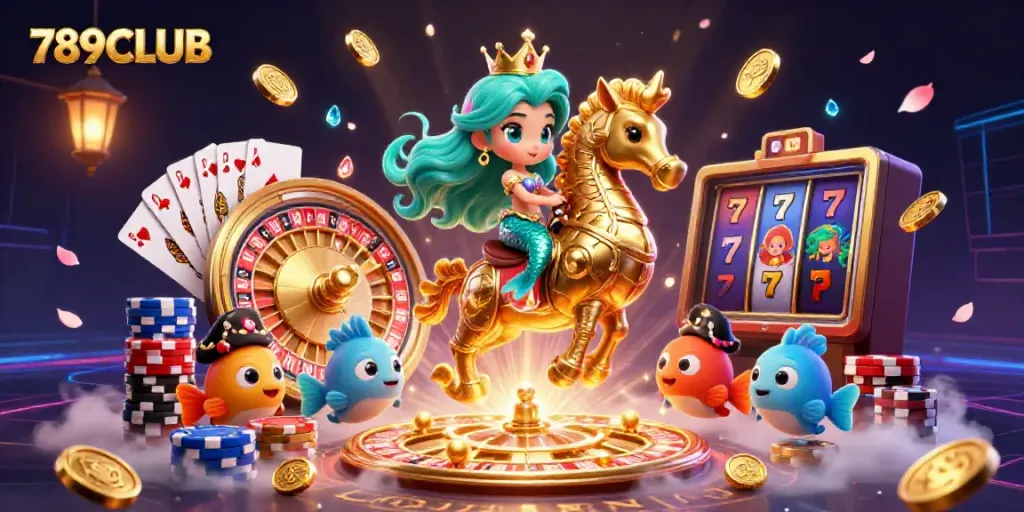 Experience thrilling gameplay at 789CLUB with vibrant casino elements in this dazzling mermaid scene.