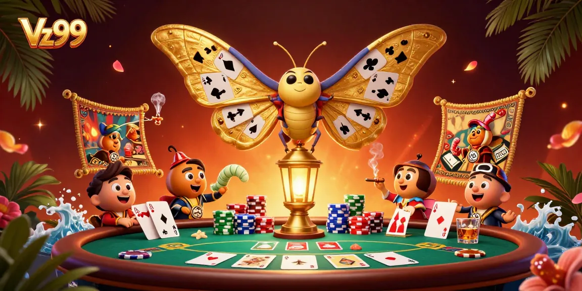 Engage with the vibrant Vz99 casino experience, showcasing dramatic poker elements and enchanting visuals.