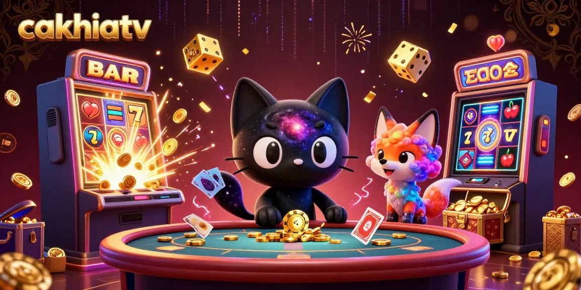 Experience exciting gaming adventures at cakhiatv's cosmic casino table with vibrant characters and action.