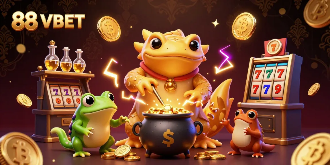 Engage in thrilling gameplay with 88 VBET amidst a magical scene of gold alchemy and dynamic casino elements.