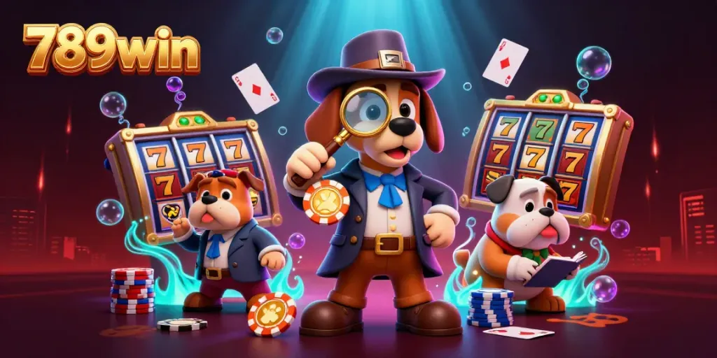 Win big with 789win's casino games, featuring vibrant characters and exciting slot elements.