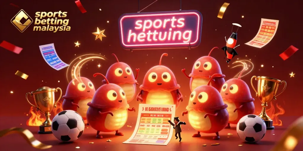 Engage in sports betting Malaysia with a vibrant illustration featuring glowworms and a bat dealer.