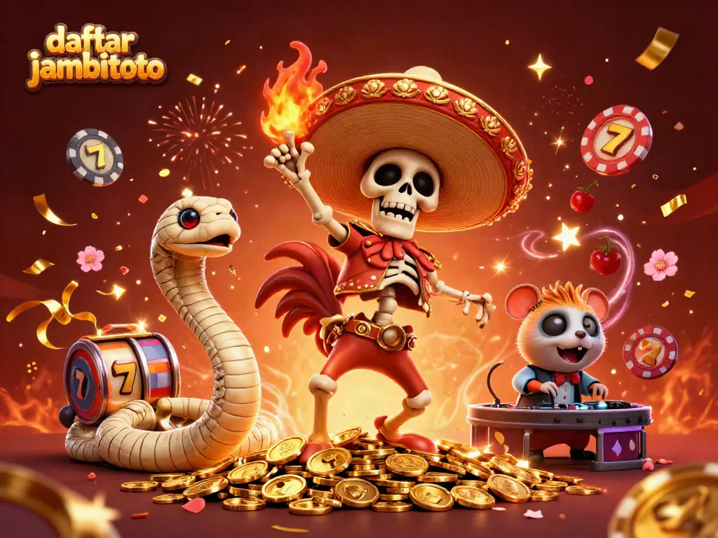 Experience the excitement of daftar jambitoto with a vibrant victory dance scene featuring casino elements.
