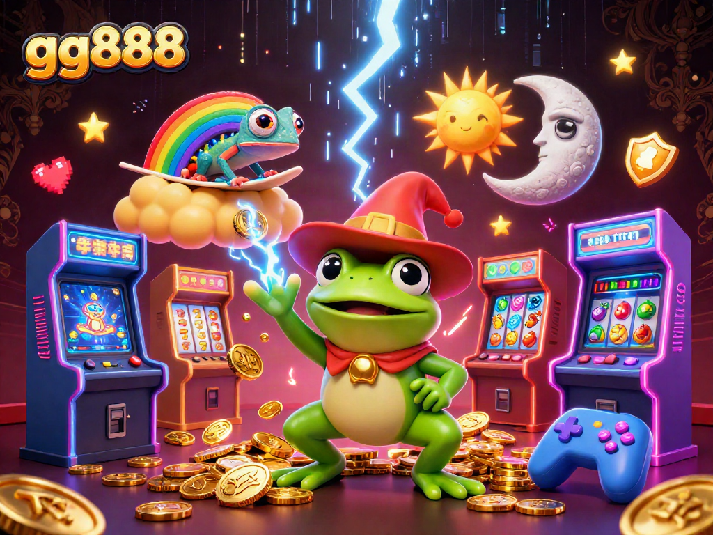 Experience the thrilling storm of golden coins created by the gg888 weather wizard while exploring vibrant casino elements.