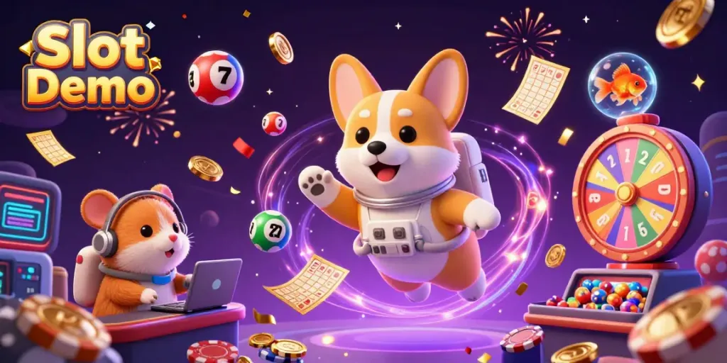 Experience thrilling Slot Demo gameplay with a vibrant casino scene filled with dynamic gaming elements.