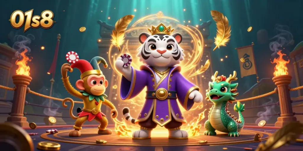 Engage with 01s8's vibrant casino scene featuring dynamic characters and exciting gaming elements.