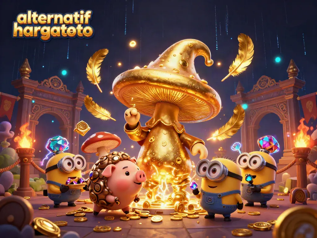 Experience magical adventures with the alternatif hargatoto wizard amidst treasure-filled casino elements.
