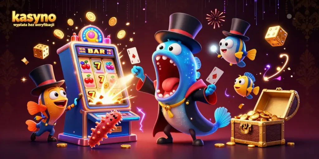 Experience kasyno wypłata bez weryfikacji with a vibrant magical underwater casino scene filled with excitement.