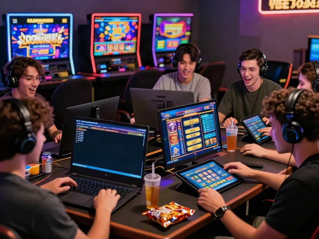 Users engaging in DA88 online gaming platform with diverse games, highlighting excitement and promotions.