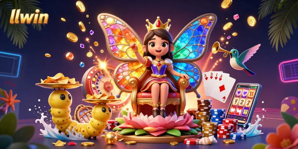 Experience the thrills of llwin with vibrant casino elements and engaging characters in a rich 3D scene.