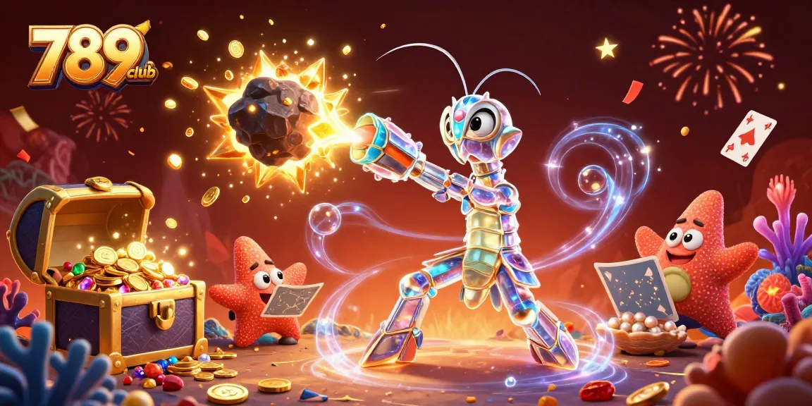 Experience the thrill of winning at 789club with vibrant 3D casino action erupting from treasures and games.