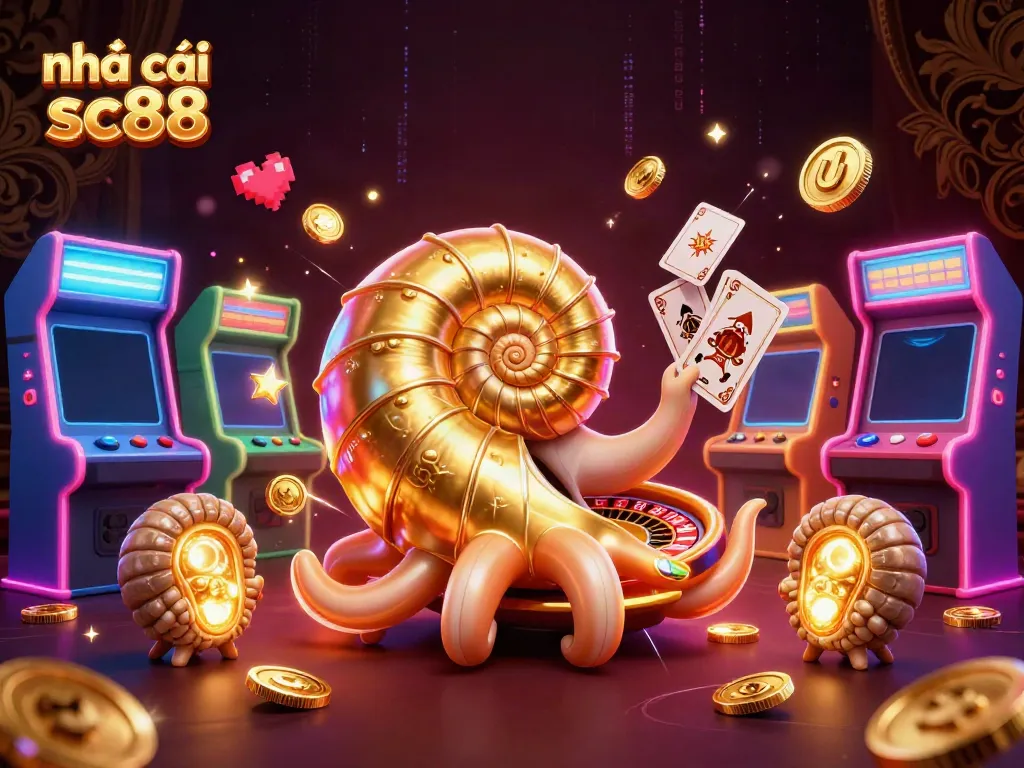 Engage in thrilling games at nhà cái sc88 with an ancient nautilus and vibrant casino elements.