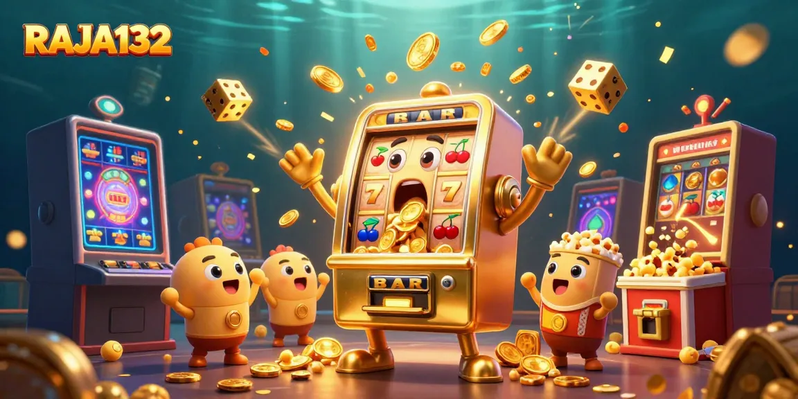Spin and win with RAJA132: Exciting 3D slot machines celebrating a jackpot!
