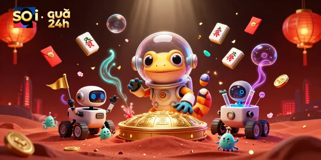 Engage in thrilling action with the soi cầu 24h, a Martian discovering a golden casino on Mars.