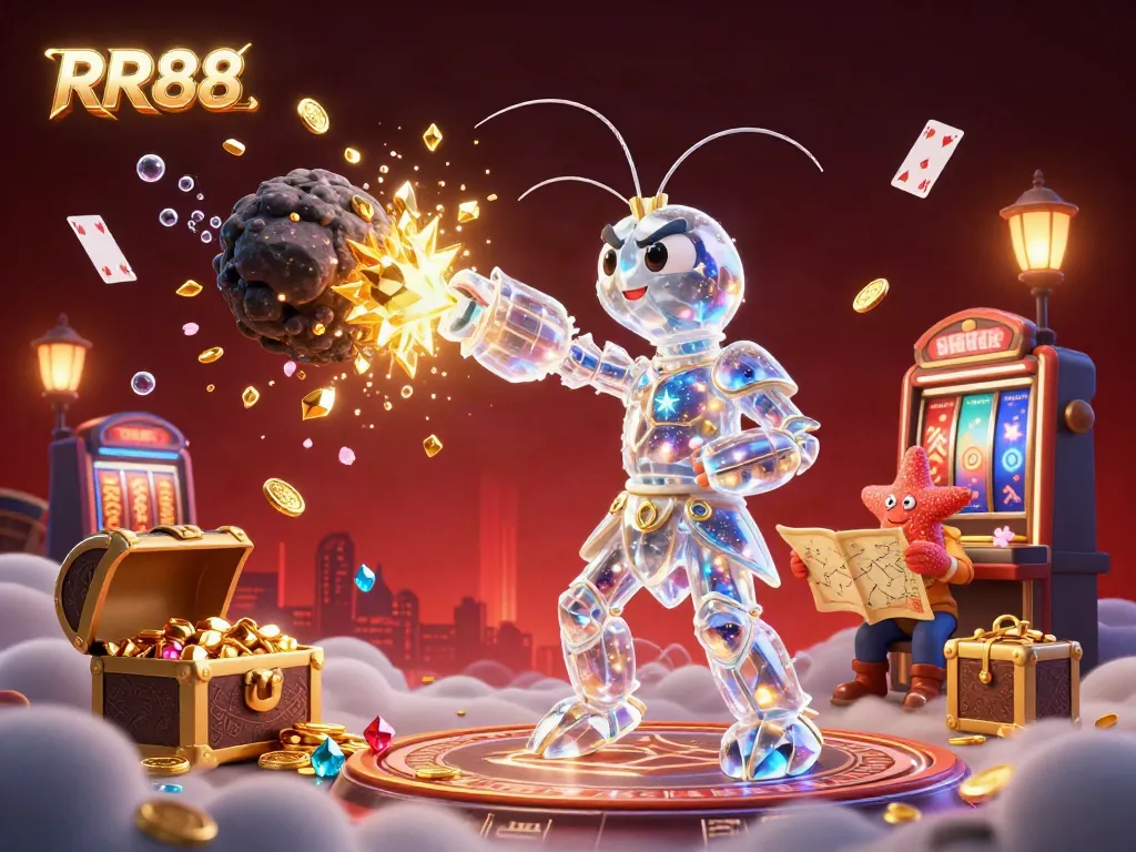 Experience thrilling gameplay at RR88, featuring colorful 3D characters amidst vibrant casino elements.