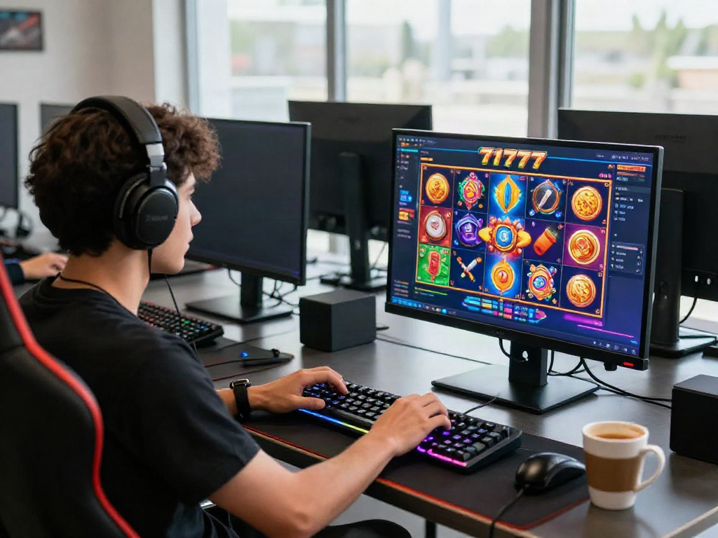 Player enjoying an immersive slot777 game on a high-resolution monitor with vibrant graphics.