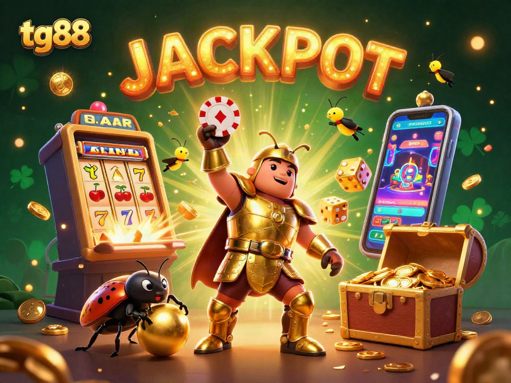 Experience the thrill at tg88 with vibrant casino excitement in a dynamic, colorful scene.