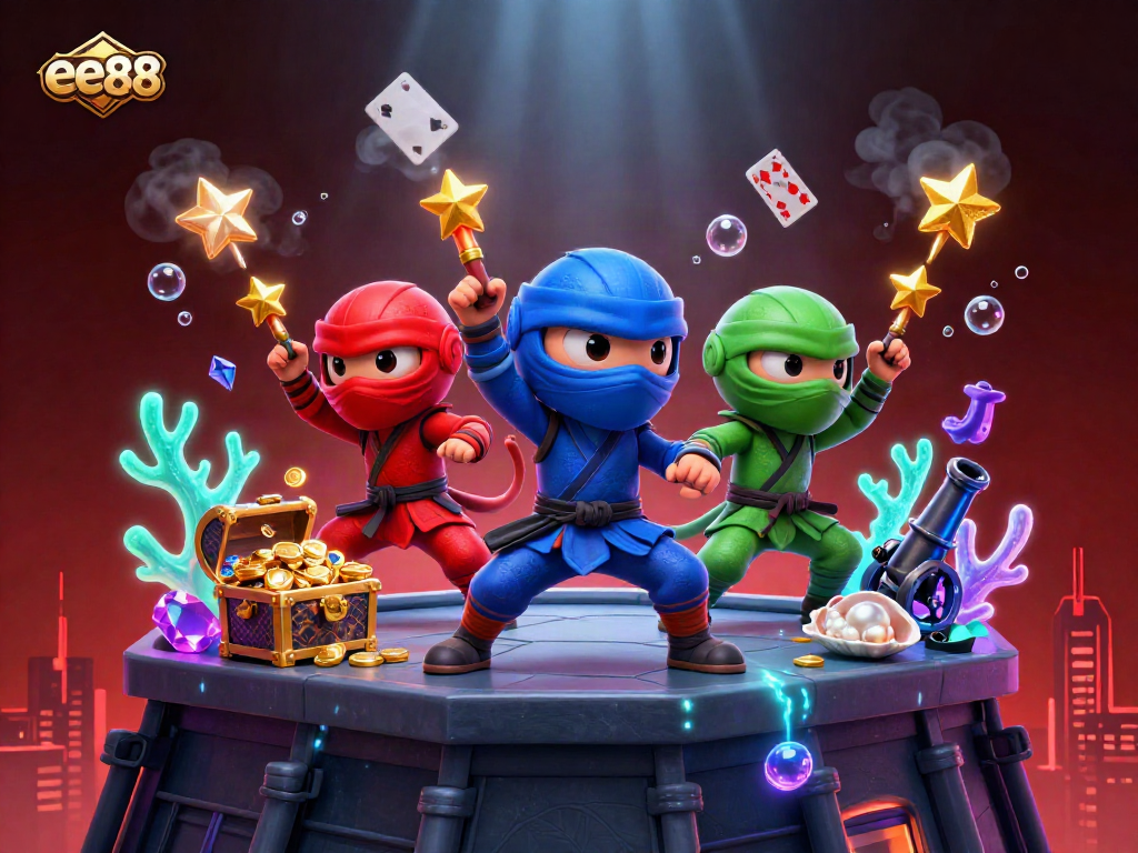 Engage in exhilarating gameplay with the ee88 ninja chameleons and treasure-filled scenes.