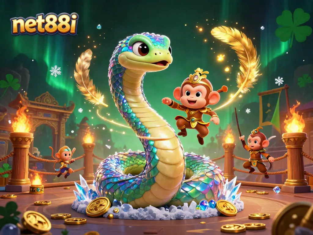 Experience exhilarating gameplay at net88i with a vibrant 3D illustration showcasing adventurous casino elements and dynamic action.