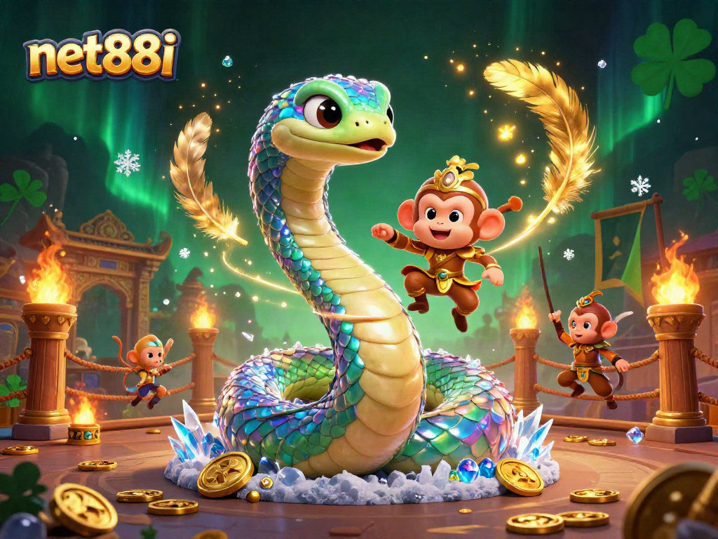 Experience exhilarating gameplay at net88i with a vibrant 3D illustration showcasing adventurous casino elements and dynamic action.