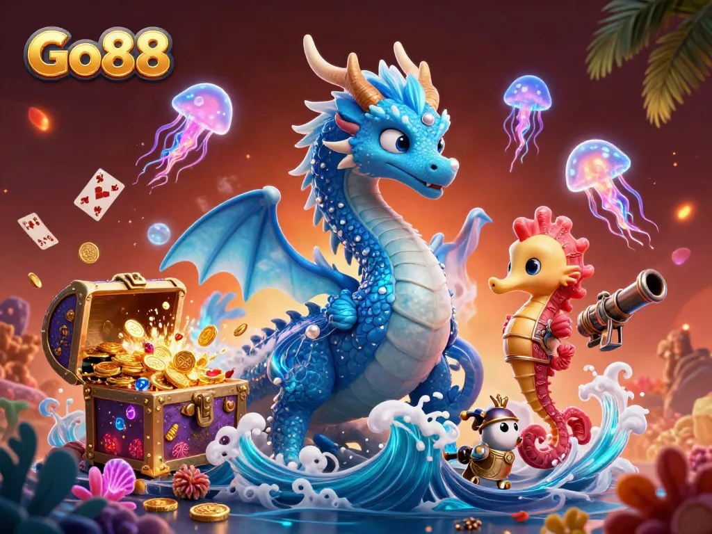 Experience Go88 with thrilling gaming action amidst treasure and ocean magic.