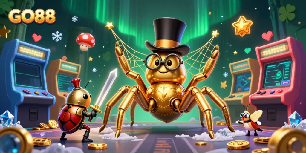 Experience exciting odds with GO88's dynamic casino game elements in a vibrant setting.