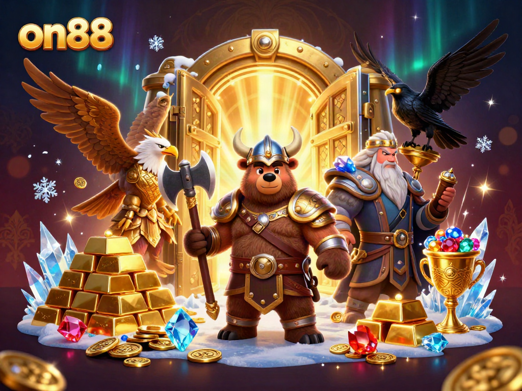 Join the exciting action at on88 with vibrant casino characters and abundant treasures!