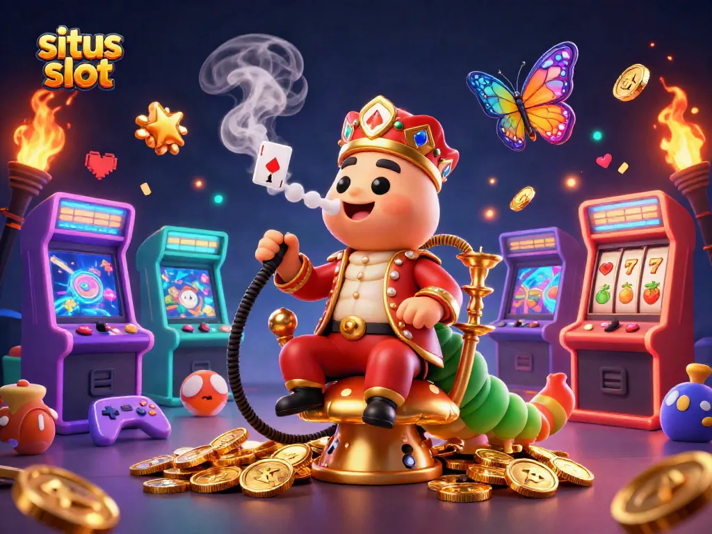 Experience the thrilling world of situs slot with vibrant illustrations and dynamic gaming symbols.