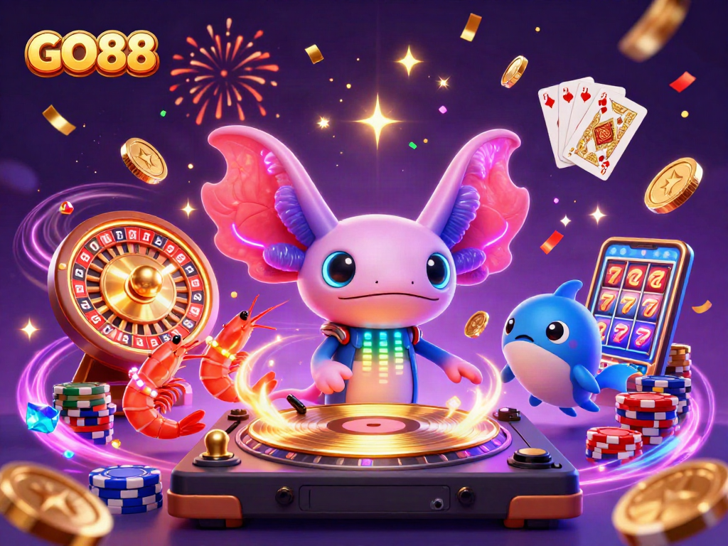 Experience GO88's vibrant casino excitement with lively characters and dynamic gambling action.