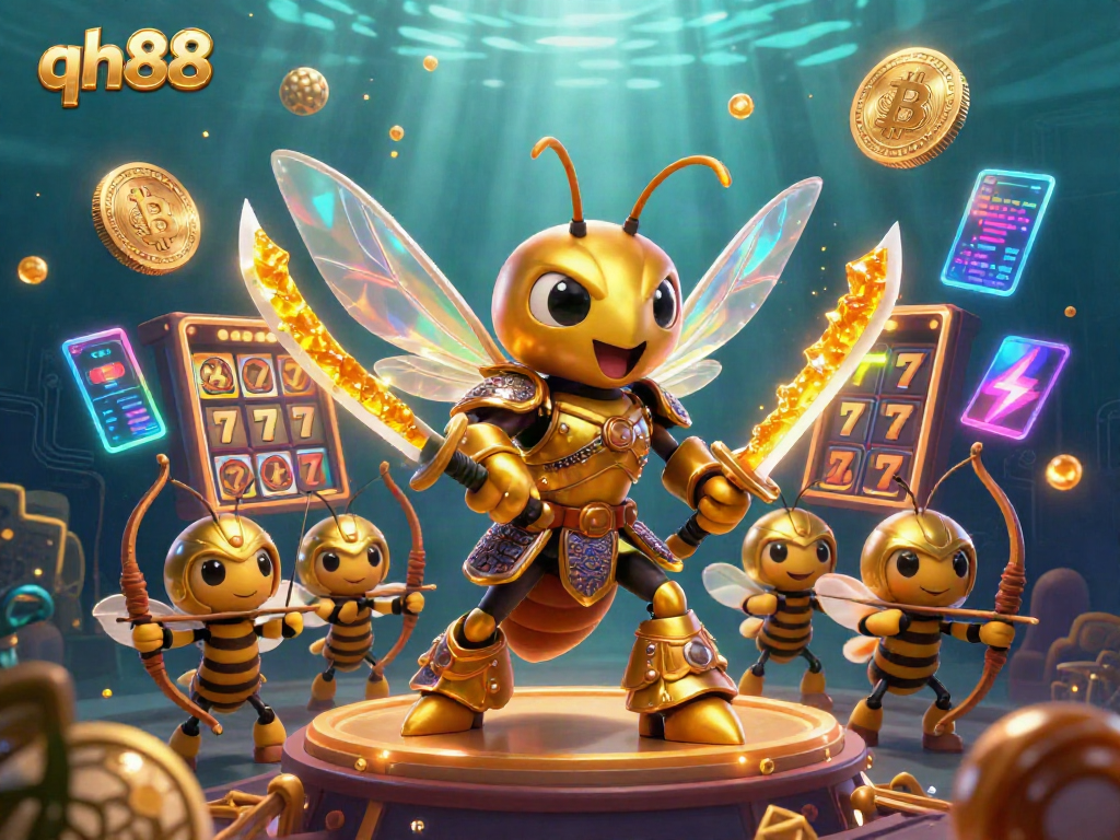 Engage in thrilling gaming at qh88 with dynamic scenes featuring a samurai hornet in an exciting online casino.