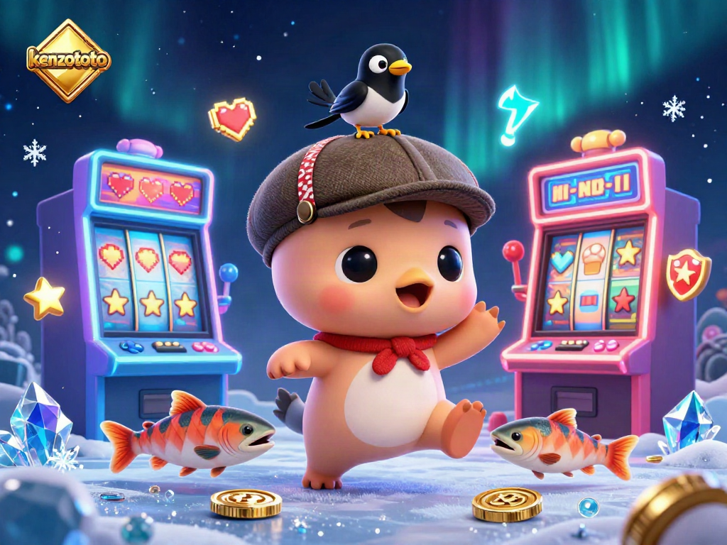 Kenzototo brings players fun with a charming 3D illustration of gaming excitement featuring cartoon Nessie.