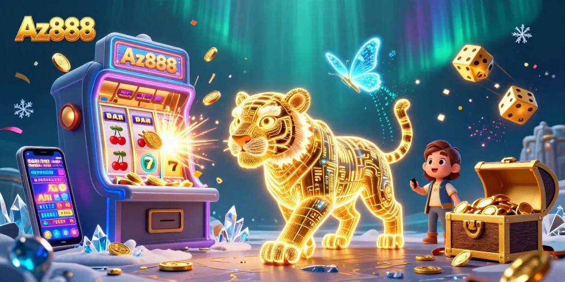 Experience thrilling gameplay with Az888's vibrant slot scenes filled with jackpots and neon designs.