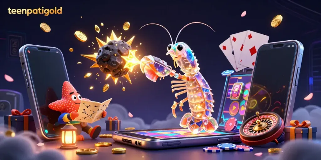 Experience thrilling wins on teenpatiigold with the galactic samurai mantis shrimp and vibrant slot games.